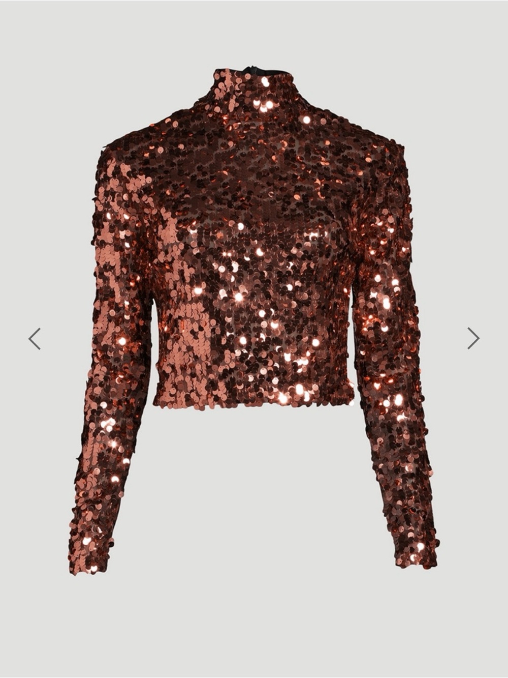 Smythe Paillette Mockneck Top in Copper
